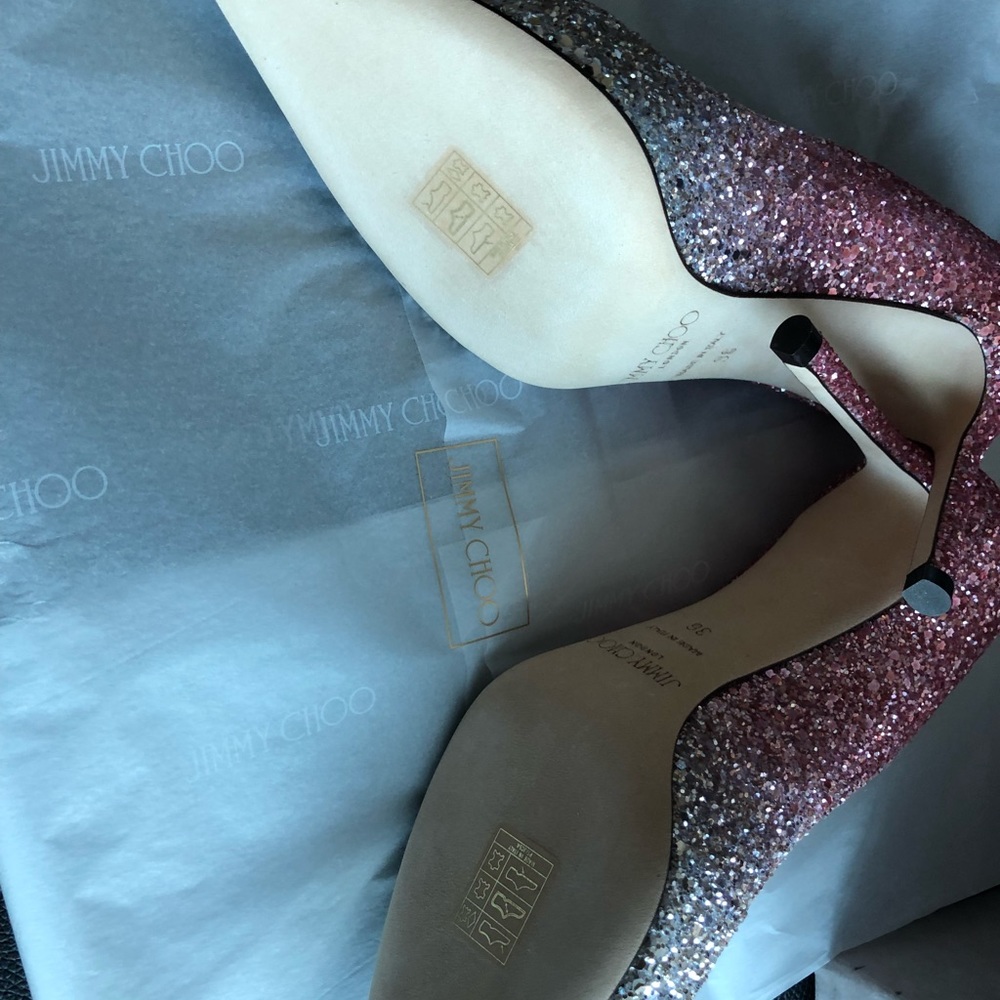 JIMMY CHOO ROMY 85 Glitter Pumps - Picture 4 of 8